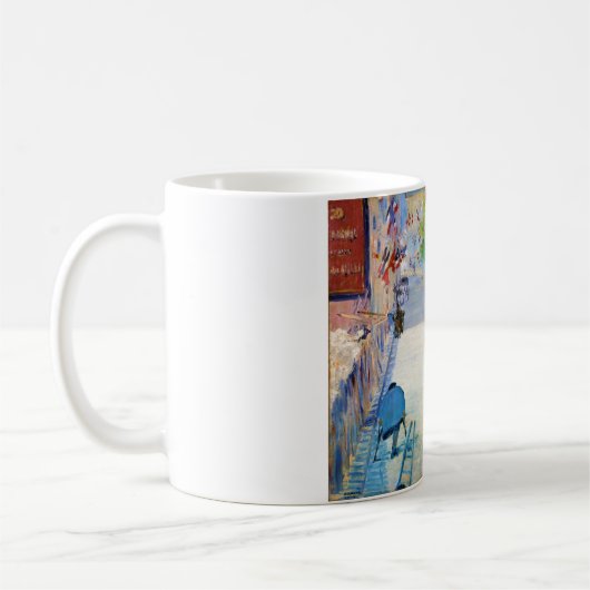 Straße mit französischen Flaggen, Manet Kaffeetasse (Links)