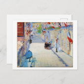 Straße mit französischen Flaggen, Manet Postkarte (Vorne/Hinten)