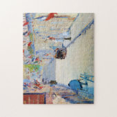 Straße mit französischen Flaggen, Manet Puzzle (Vertikal)