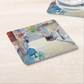 Straße mit französischen Flaggen, Manet Rechteckiger Pappuntersetzer (angewinkelt)