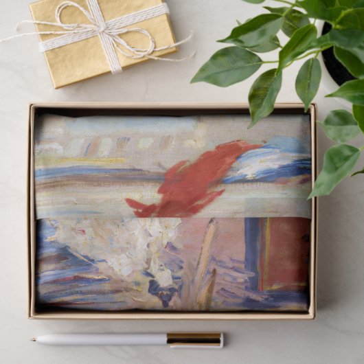 Straße mit französischen Flaggen, Manet Seidenpapier (Geschenk)