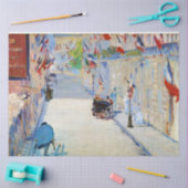 Straße mit französischen Flaggen, Manet Seidenpapier (Basteln)