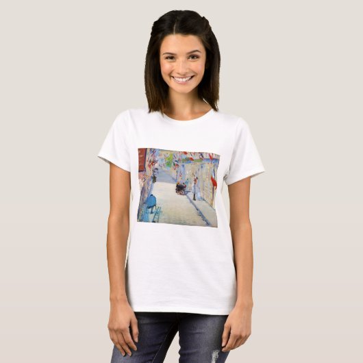 Straße mit französischen Flaggen, Manet T-Shirt (Vorne ganz)