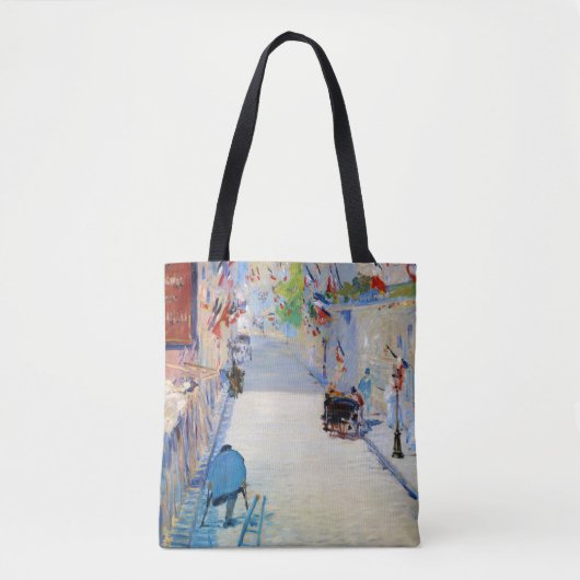 Straße mit französischen Flaggen, Manet Tasche (Vorderseite)