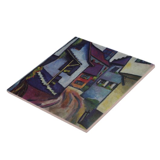 Straße mit Kirche in Kandern August Macke Fliese (Seite)