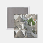 Straße mit Trulli Häusern in Alberobello, Puglia Magnet (Vorderseite/Rückseite)