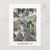 Straße mit Trulli Häusern in Alberobello, Puglia Postkarte (Vorderseite)