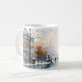 Straße morgens in der Wintersaison Kaffeetasse (Vorderseite Links)