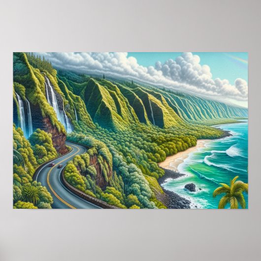 Straße nach Hana Maui Hawaii Poster (Vorne)