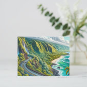 Straße nach Hana Maui Hawaii Postkarte (Stehend Vorderseite)