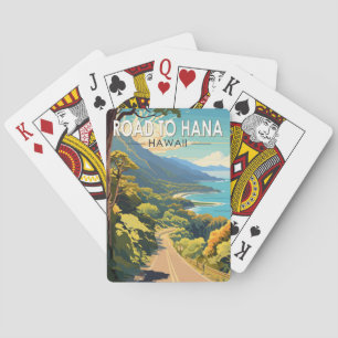 Straße nach Hana Maui Hawaii Reise Kunst Vintage Spielkarten