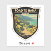 Straße nach Hana Maui Hawaii Vintag Aufkleber (Blatt)