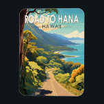 Straße nach Hana Maui Hawaii Vintag Magnet<br><div class="desc">Der Weg nach Hana im Vektorgrafik-Stil. Der Hana Highway ist ein 10 km langer Abschnitt der Hawaii Routes 36 und 360,  der Kahului mit der Stadt Hana im Osten Mauis verbindet.</div>