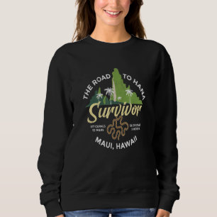 Straße nach Hana Survivor Curvy Palm Maui Hawaii Sweatshirt