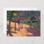 Straße nach Kovalum Beach Kerala 1996 Postkarte (Vorne/Hinten)