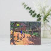 Straße nach Kovalum Beach Kerala 1996 Postkarte (Stehend Vorderseite)