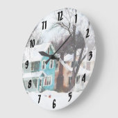 Straße nach Schnee Große Wanduhr (Winkel)