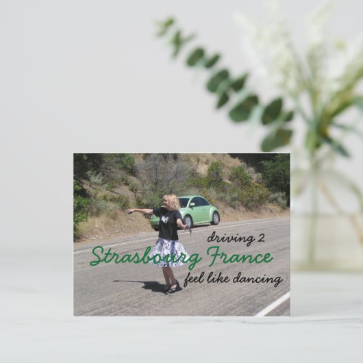 Straße nach Straßburg Frankreich Postkarte (Stehend Vorderseite)