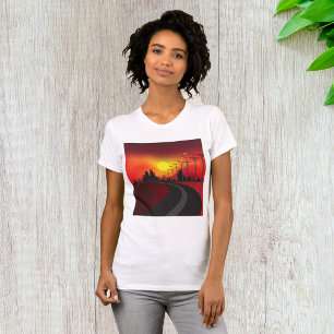 Straße nach Sunset Womens T - Shirt