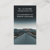Straße nahe Gebirge Visitenkarte (Rückseite)