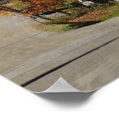 Straße neben klassischer ländlicher Scheune/Hof im Poster (Ecke)