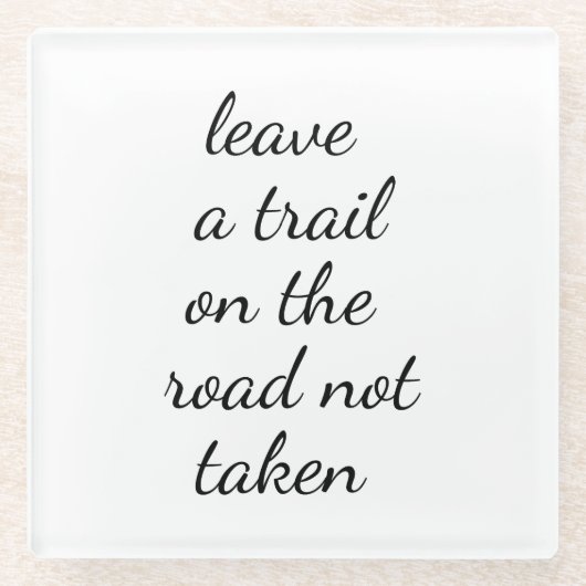 Straße nicht genommen Glass Untersetzer (Vorderseite)