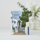 Straße Sidi Bou Said Carthage Tunesien Postkarte (Stehend Vorderseite)