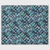 Straße, Stadt, Stadt, Wörter, Graffiti, Blau, Geschenkpapier (Flach)