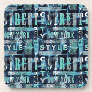 Straße, Stadt, Stadt, Wörter, Graffiti, Blau, Getränkeuntersetzer