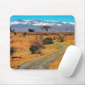 Straße und schneebedeckte Kathedrale, Champagner Mousepad (Mit Mouse)