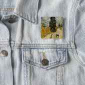 Straße Vincent van Goghs | mit Zypressen, 1890 Button (Beispiel)