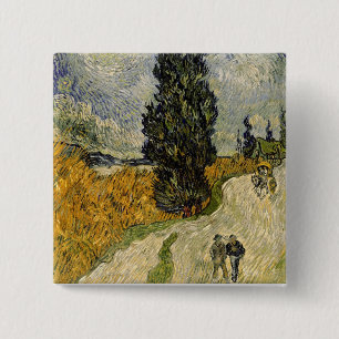 Straße Vincent van Goghs mit Zypressen, 1890 Button