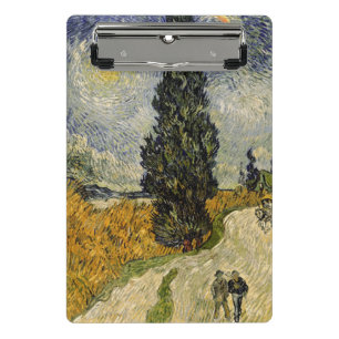 Straße Vincent van Goghs   mit Zypressen, 1890 Mini Klemmbrett