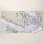 Straße von Georgien und Straße von Juan de Fuca Ch Strandtuch (Vorderseite)