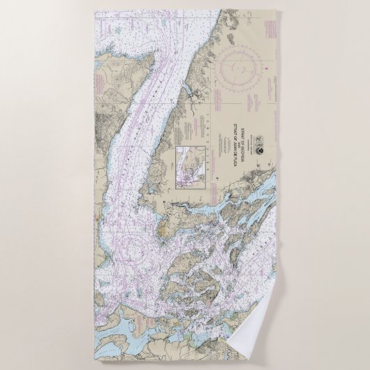 Straße von Georgien und Straße von Juan de Fuca Ch Strandtuch (Vorderseite)