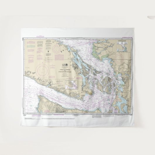 Straße von Georgien und Straße von Juan de Fuca Ch Wandteppich (Vorderseite (Horizontal))
