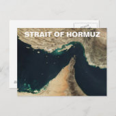 Straße von Hormuz Satellitenbild Postkarte (Vorne/Hinten)