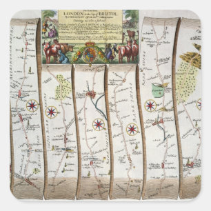 Straße von London zu Bristol Quadratischer Aufkleber