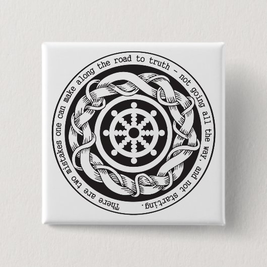 Straße zu Wahrheit Dharma Rad Button (Vorderseite)