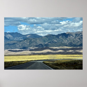 Straße zum Nationalpark der Großen Sanddünen Poster