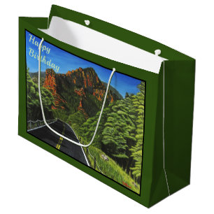 Straße zum Rock-Slide, Sedona Große Geschenktasche Geschenktüte