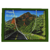 Straße zum Rock-Slide, Sedona Große Geschenktasche Große Geschenktüte (Rückseite)
