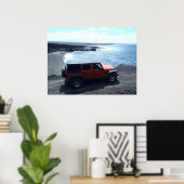 Straße zum Sea jeep Abenteuer Strand Aussichtspunk Poster (Heimbüro)