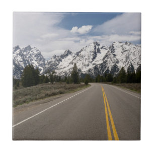 Straße zum Teton Gebirgszug Fliese