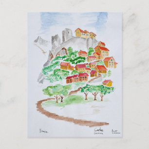 Straße zur Festung Corte   Korsika, Frankreich Postkarte