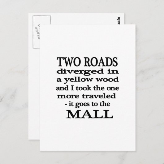 Straße zur Mall Postkarte (Vorne/Hinten)