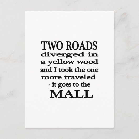 Straße zur Mall Postkarte (Vorderseite)