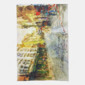 Straßen alten Prag-Aquarells Geschirrtuch (Vertikal)