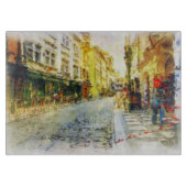 Straßen alten Prag-Aquarells Schneidebrett (Vorderseite)