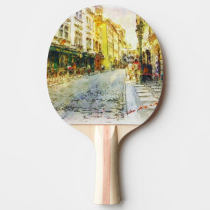 Straßen alten Prag-Aquarells Tischtennis Schläger